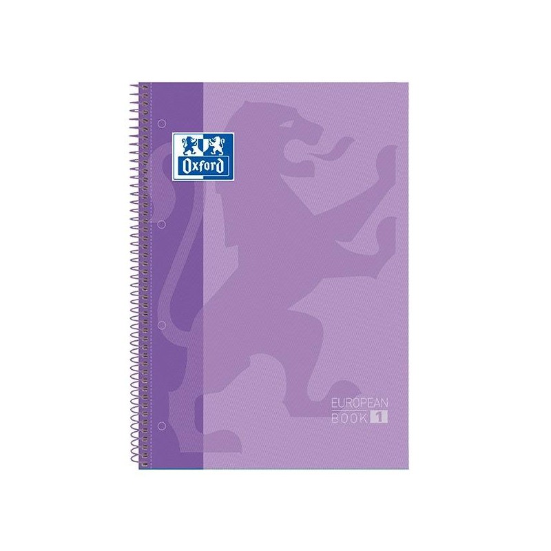 Cuaderno Oxford Europeanbook 1 - Espiral - Tapa extradura - A4+ - 5x5 - 80 hojas - 90 g - Color malva Cuaderno Oxford Europeanbook 1 - Espiral - Tapa extradura - A4+ - 5x5 - 80 hojas - 90 g - Color malva