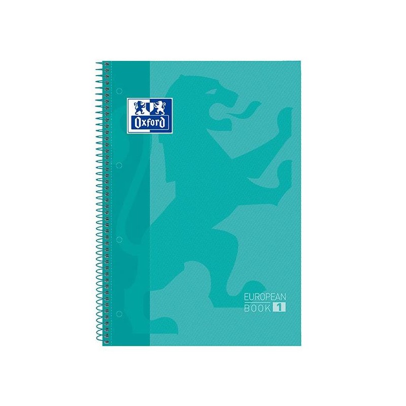 Cuaderno Oxford Europeanbook 1 - Espiral - Tapa extradura - A4+ - 5x5 - 80 hojas - 90 g - Color menta Cuaderno Oxford Europeanbook 1 - Espiral - Tapa extradura - A4+ - 5x5 - 80 hojas - 90 g - Color menta