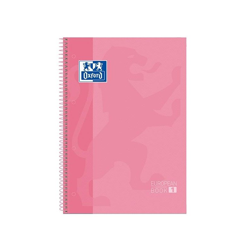Cuaderno Oxford Europeanbook 1 - Espiral - Tapa extradura - A4+ - 5x5 - 80 hojas - 90 g - Color rosa Cuaderno Oxford Europeanbook 1 - Espiral - Tapa extradura - A4+ - 5x5 - 80 hojas - 90 g - Color rosa