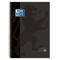 Cuaderno Oxford Europeanbook 1 - Tapa extradura - A4+ - Horizontal - 80 hojas - 90 g - Color negro
