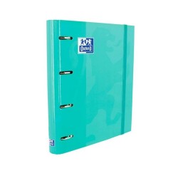 Carpeta de anillas Oxford EuropeanBinder - 4 anillas x 35 mm - A4+ - Color menta helada - Incluye recambio 100 hojas
