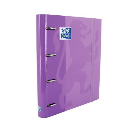 Carpeta de anillas Oxford EuropeanBinder - 4 anillas x 35 mm - A4+ - Color malva - Incluye recambio 100 hojas
