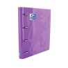 Carpeta de anillas Oxford EuropeanBinder - 4 anillas x 35 mm - A4+ - Color malva - Incluye recambio 100 hojas