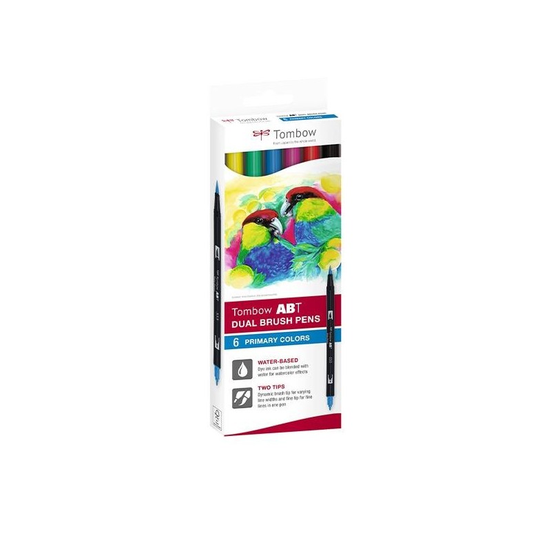 Rotulador doble punta pincel Tombow Dual Brush - Colores surtidos - Estuche 6 ud Rotulador doble punta pincel Tombow Dual Brush - Colores surtidos - Estuche 6 ud