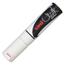 Marcador tiza líquida Uni Chalk Marker trazo 8mm blanco