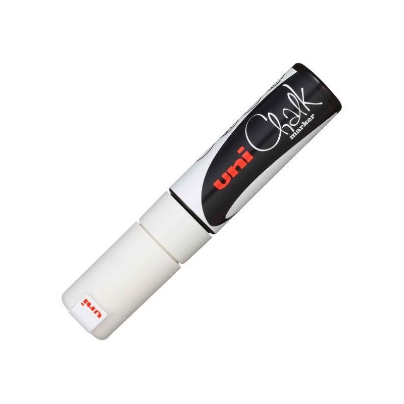 Marcador tiza líquida Uni Chalk Marker trazo 8mm blanco Marcador tiza líquida Uni Chalk Marker trazo 8mm blanco