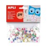 Ojos móviles adhesivos Apli - Redondos - 10 mm - Colores surtidos - Bolsa 100 ud