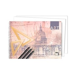Bloc papel de dibujo Pacsa Art - Espiral - Microperforado - Folio prolongado - 140 g - Pack 20 hojas