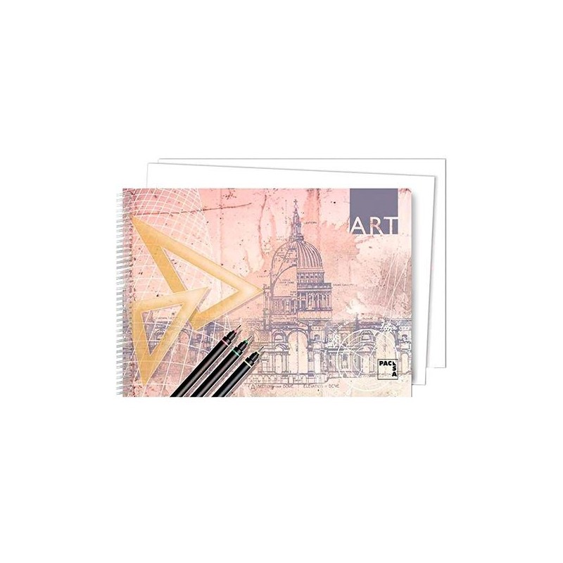 Bloc papel de dibujo Pacsa Art - Espiral - Microperforado - Folio prolongado - 140 g - Pack 20 hojas Bloc papel de dibujo Pacsa Art - Espiral - Microperforado - Folio prolongado - 140 g - Pack 20 hojas