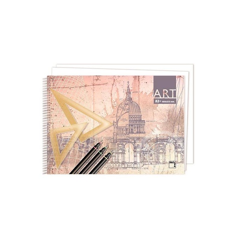Bloc papel de dibujo Pacsa Art - Espiral - A3+ - 140 g - Pack 20 hojas