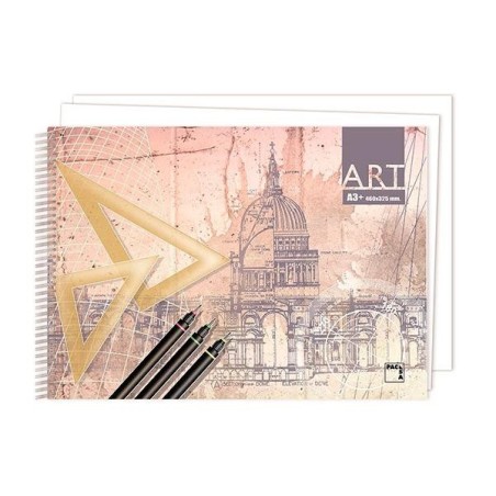 Bloc papel de dibujo Pacsa Art - Espiral - A3+ - 140 g - Pack 20 hojas
