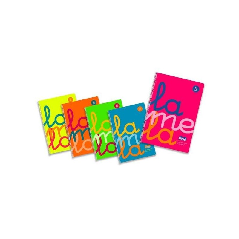 Cuaderno Lamela - Espiral - PP - Cuarto - Cuadrovía 2,5 mm - 80 hojas - 90 g - Colores flúor surtidos