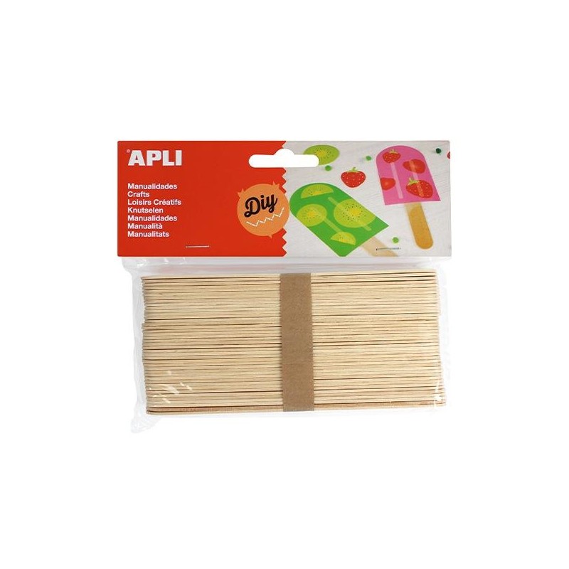 Palos polo jumbo de madera Apli - 150 x 18 mm - Color natural - Bolsa 40 ud Palos polo jumbo de madera Apli - 150 x 18 mm - Color natural - Bolsa 40 ud