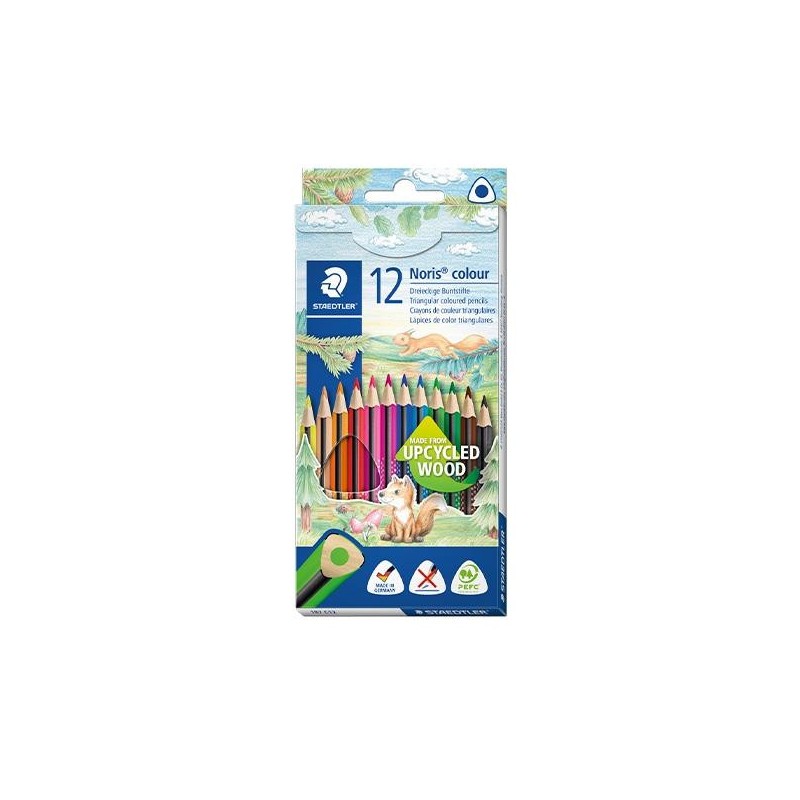 Lápiz de color Staedtler Noris Colour 187 - 3mm - Colores surtidos - Estuche 12 ud