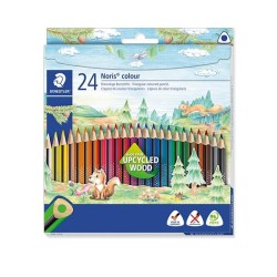Lápiz de color Staedtler Noris Colour 187 - 3mm - Colores surtidos - Estuche 24 ud