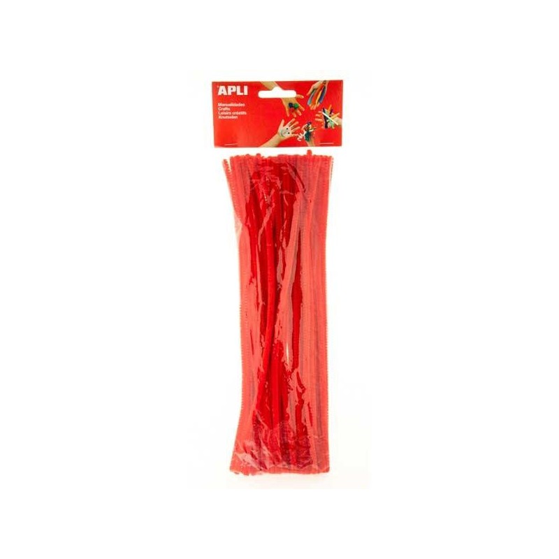 Limpiapipas Apli - 6 mm x 300 mm - Color rojo - Bolsa 50 ud Limpiapipas Apli - 6 mm x 300 mm - Color rojo - Bolsa 50 ud