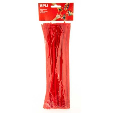 Limpiapipas Apli - 6 mm x 300 mm - Color rojo - Bolsa 50 ud