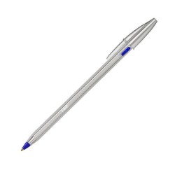 Bolígrafo Bic Cristal Metal Renew - Punta 1 mm - Color azul - Incluye 2 recambios