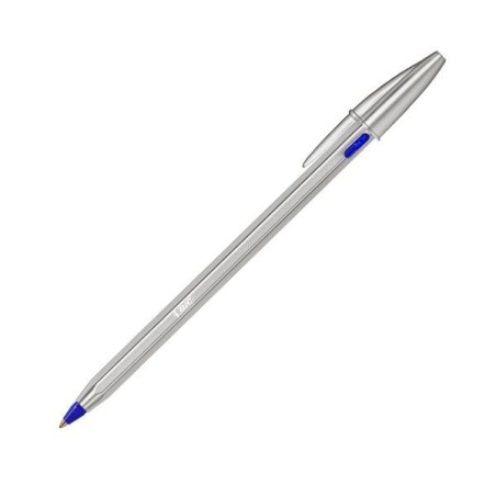 Bolígrafo Bic Cristal Metal Renew - Punta 1 mm - Color azul - Incluye 2 recambios