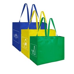Set 3 bolsas reciclaje Poessa - 35 x 29 x 40 cm - Colores surtidos
