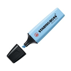 Marcador fluorescente Stabilo Boss Pastel - Punta biselada - Trazo 2 mm y 5 mm - Color azul ventoso