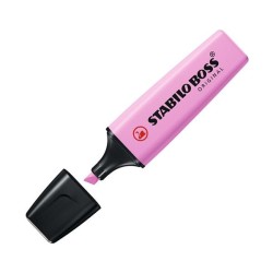Marcador fluorescente Stabilo Boss Pastel - Punta biselada - Trazo 2 mm y 5 mm - Color fucsia helado