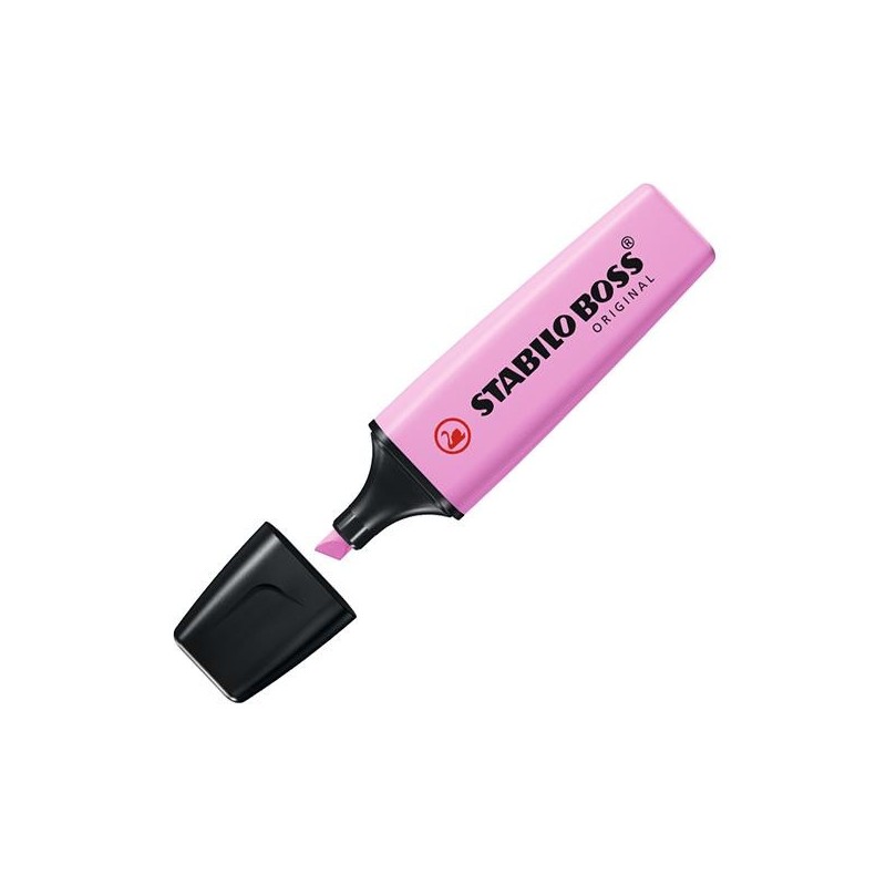 Marcador fluorescente Stabilo Boss Pastel - Punta biselada - Trazo 2 mm y 5 mm - Color fucsia helado