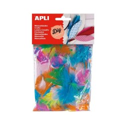 Plumas collage Apli - Tamaños surtidos - Colores surtidos - Bolsa 24 ud