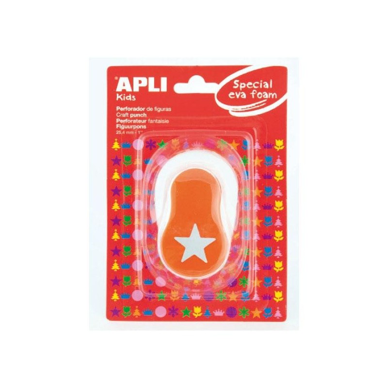 Perforadora de goma eva Apli - Forma de estrella - 25,4 mm - Color naranja Perforadora de goma eva Apli - Forma de estrella - 25,4 mm - Color naranja