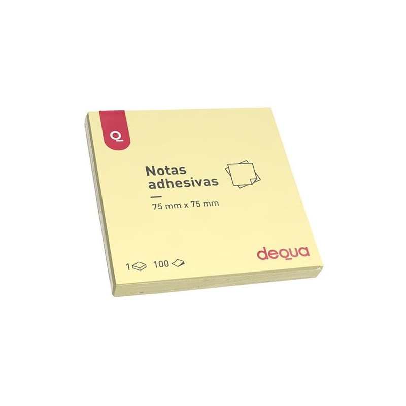 Notas adhesivas Dequa - 100 hojas - 75 x 75 mm - Color amarillo Notas adhesivas Dequa - 100 hojas - 75 x 75 mm - Color amarillo