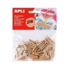 Mini pinzas de madera Apli - 25 x 3 mm - Color natural - Bolsa 45 ud