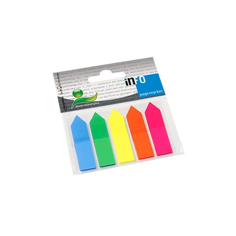 Banderitas adhesivas flecha Info Flags - 12 x 44 mm - Colores neón surtidos - Pack 5 x 25 Banderitas adhesivas flecha Info Flags - 12 x 44 mm - Colores neón surtidos - Pack 5 x 25