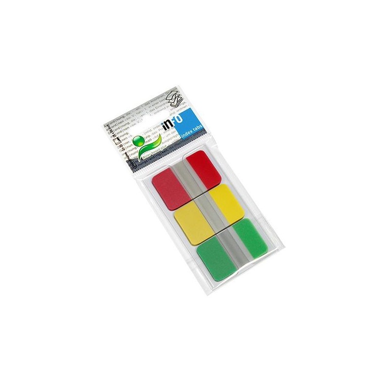 Banderitas adhesivas Info Index - 25 x 38 mm - Colores surtidos - Pack 3 x 25