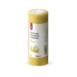 Cinta adhesiva transparente Dequa - 19 mm x 33 m - Torre 8 rollos