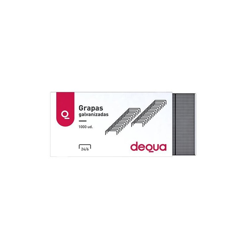 Grapas Dequa 24/6 - Galvanizadas - 30 hojas - Caja 1000 grapas Grapas Dequa 24/6 - Galvanizadas - 30 hojas - Caja 1000 grapas