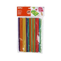 Palos redondos de madera Apli - 150 x 5 mm - Colores surtidos - Bolsa 25 ud
