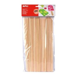 Palos redondos pincho de madera Apli - 200 x 3 mm - Color natural - Bolsa 50 ud