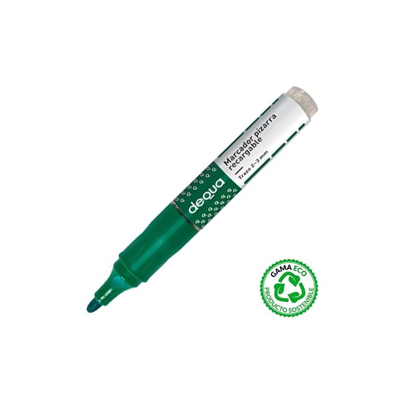 Marcador pizarra recargable Dequa - Trazo 2 - 3 mm - Color verde Marcador pizarra recargable Dequa - Trazo 2 - 3 mm - Color verde