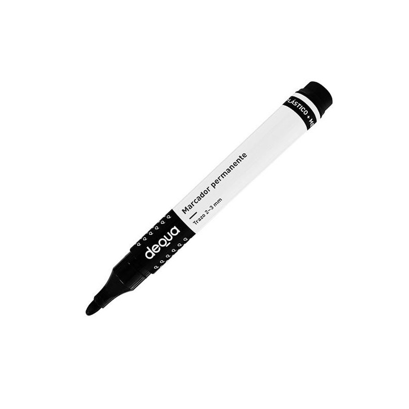 Marcador permanente Dequa - Trazo 2//3 mm - Color negro