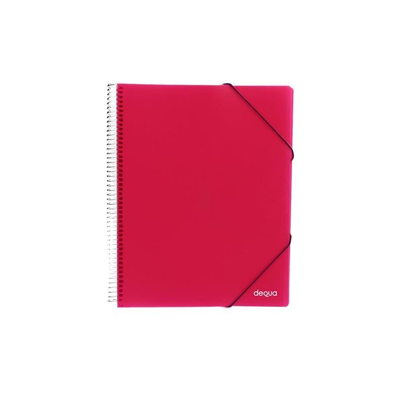 Carpeta de fundas espiral Dequa - PP rígido - A4 - 20 fundas - Color fucsia Carpeta de fundas espiral Dequa - PP rígido - A4 - 20 fundas - Color fucsia