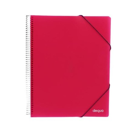 Carpeta de fundas espiral Dequa - PP rígido - A4 - 20 fundas - Color fucsia