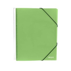 Carpeta de fundas espiral Dequa - PP rígido - A4 - 30 fundas - Color verde