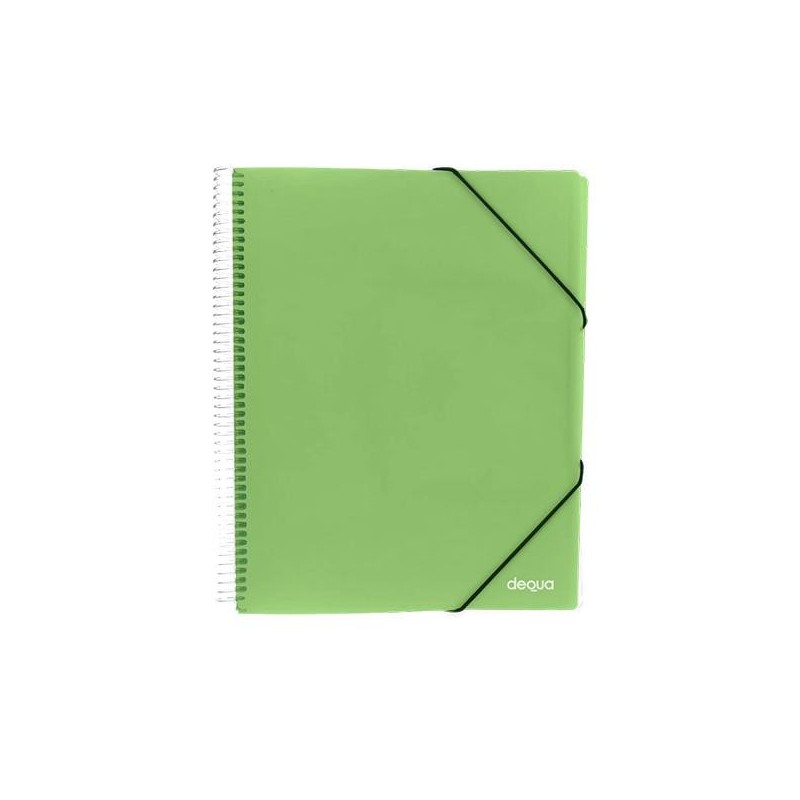 Carpeta de fundas espiral Dequa - PP rígido - A4 - 30 fundas - Color verde Carpeta de fundas espiral Dequa - PP rígido - A4 - 30 fundas - Color verde