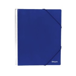 Carpeta de fundas espiral Dequa - PP rígido - A4 - 30 fundas - Color azul