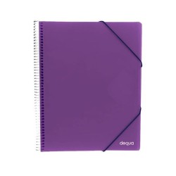 Carpeta de fundas espiral Dequa - PP rígido - A4 - 30 fundas - Color violeta