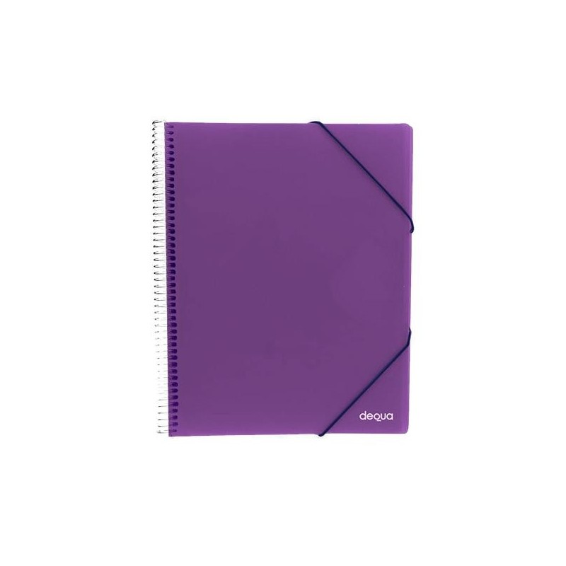 Carpeta de fundas espiral Dequa - PP rígido - A4 - 30 fundas - Color violeta Carpeta de fundas espiral Dequa - PP rígido - A4 - 30 fundas - Color violeta