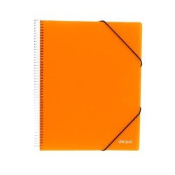 Carpeta de fundas espiral Dequa - PP rígido - A4 - 30 fundas - Color naranja