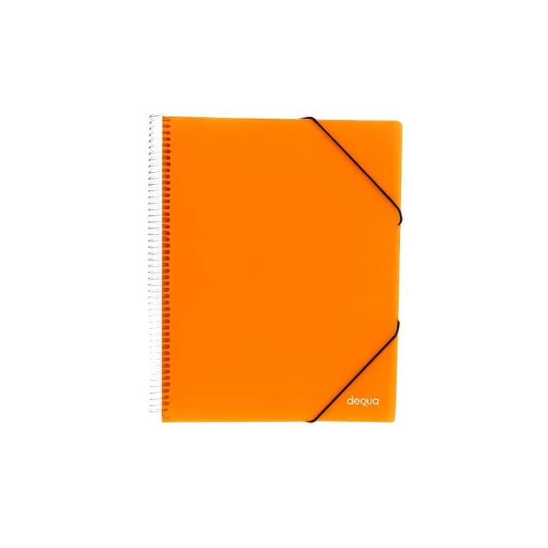 Carpeta de fundas espiral Dequa - PP rígido - A4 - 30 fundas - Color naranja