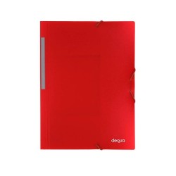 Carpeta de gomas y 3 solapas Dequa A4 rojo
