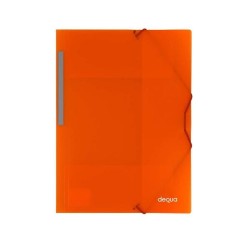 Carpeta de gomas y 3 solapas Dequa A4 naranja